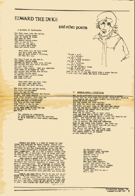 Judy Grahn in The Furies - Poems