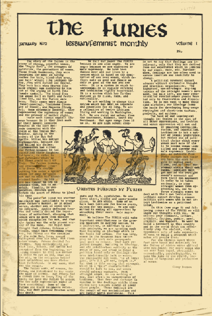 Judy Grahn in The Furies - Cover