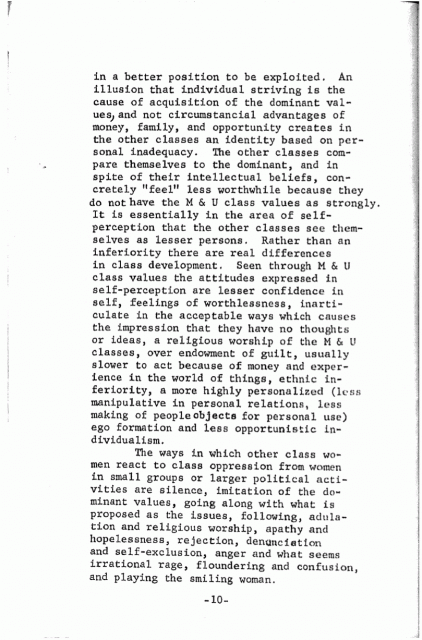 Notes toward a Women's Analysis of Class - 10