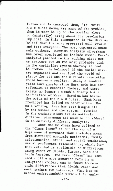 Notes toward a Women's Analysis of Class - 12