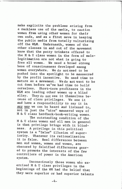 Notes toward a Women's Analysis of Class - 4