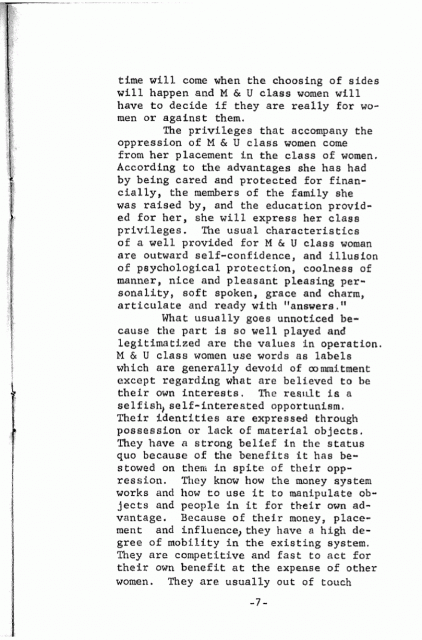 Notes toward a Women's Analysis of Class - 7