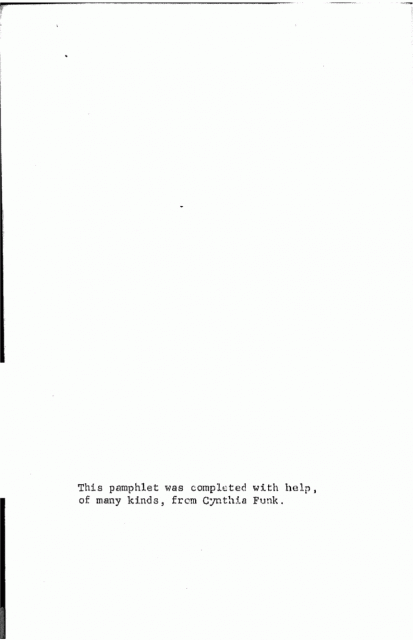 Notes toward a Women's Analysis of Class - Acknowledgements