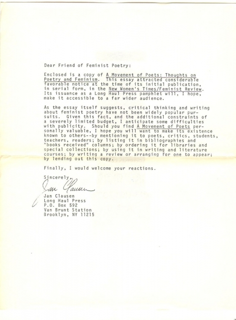 Letter/A Movement of Poets