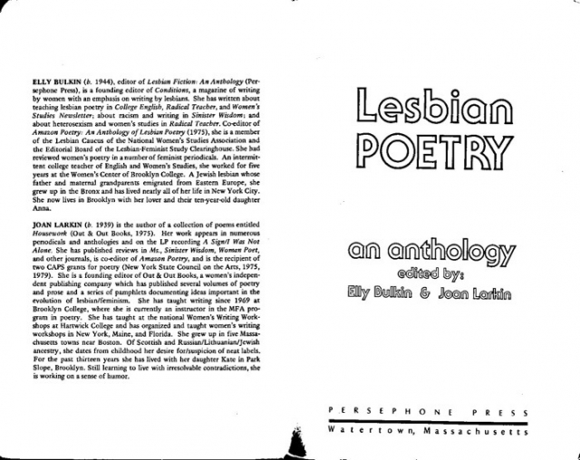 Lesbian Poetry - Title Page with Authors