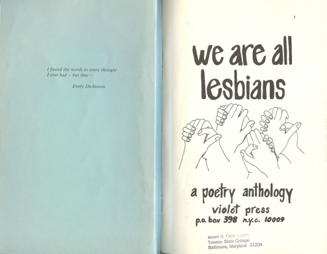 We Are All Lesbians - Title Page
